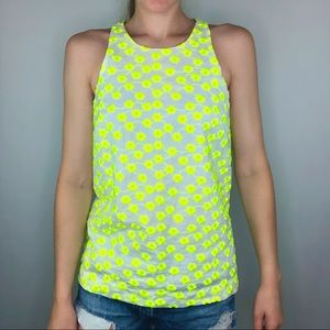 J.Crew Floral Embroidered Blouse Sleeveless Neon Summer Lined Halter Cottagecore